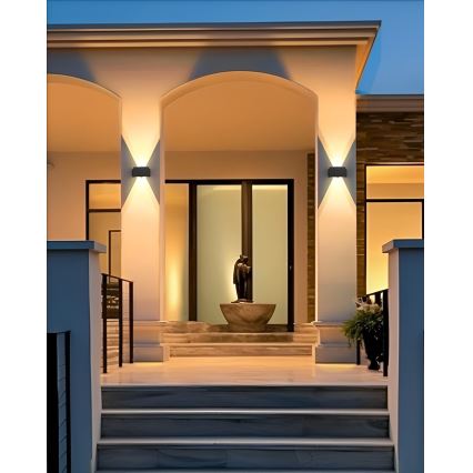 LED Solarna lampa ścienna 4xLED/1,5W/3,7V 1500 mAh IP54 czarna