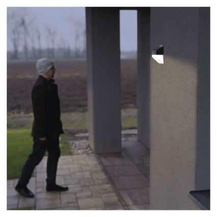 LED Solarna lampa ścienna z czujnikiem LUMI LED/3,7W IP65 czarna