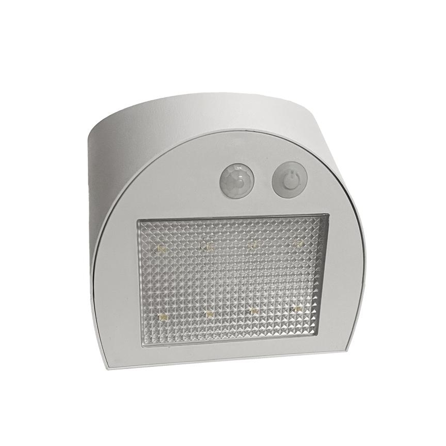 Solarny kinkiet ścienny LED z czujnikiem LED/3W/3,7V 3000/4000K 1200 mAh IP54 biały