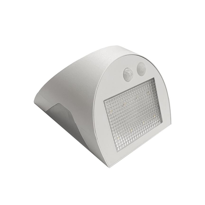Solarny kinkiet ścienny LED z czujnikiem LED/3W/3,7V 3000/4000K 1200 mAh IP54 biały