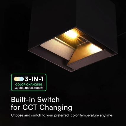 Solarny kinkiet LED z czujnikiem LED/9W/3,7V 3000/4000/5000K IP65 2600 mAh czarny
