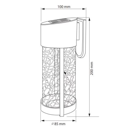 LED Solarna lampa ścienna VETRO LED/1,2V 600 mAh IP44