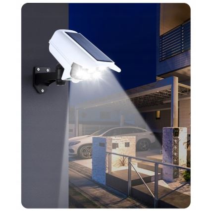 LED Solarna makieta kamery bezpieczeństwa z czujnikiem KAMERA LED/1W/3,7V 1200 mAh IP44 + pilot zdalnego sterowania