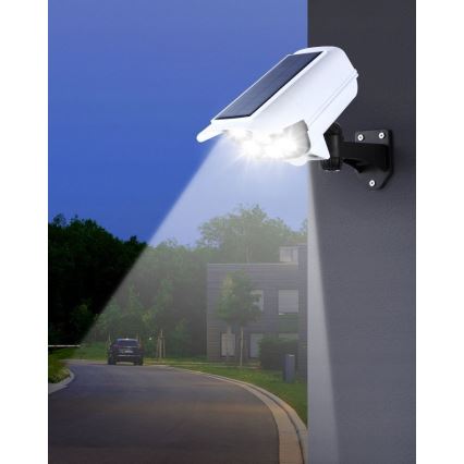 LED Solarna makieta kamery bezpieczeństwa z czujnikiem KAMERA LED/1W/3,7V 1200 mAh IP44 + pilot zdalnego sterowania