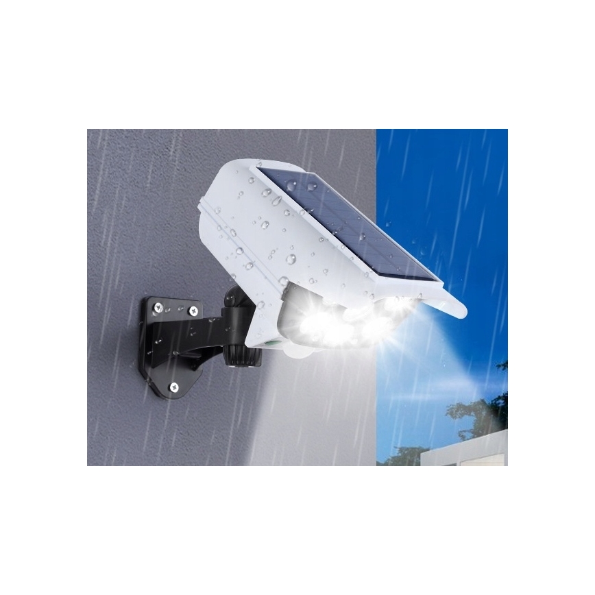 LED Solarna makieta kamery bezpieczeństwa z czujnikiem KAMERA LED/1W/3,7V 1200 mAh IP44 + pilot zdalnego sterowania