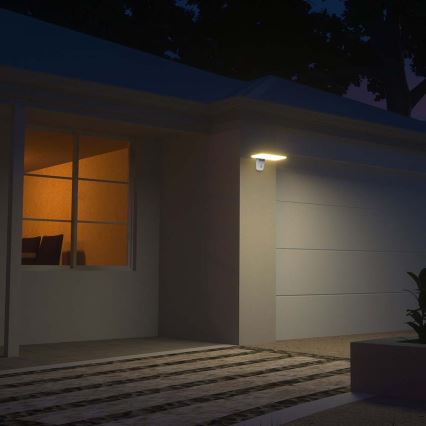 LED Solarna lampa ścienna z czujnikiem LED/15W/3,2V 4000K/6000K IP65 6000 mAh biała
