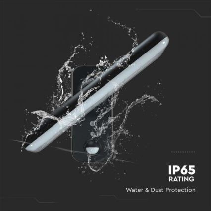 LED Solarna lampa ścienna z czujnikiem LED/15W/3,2V 4000K/6000K IP65 6000 mAh czarna
