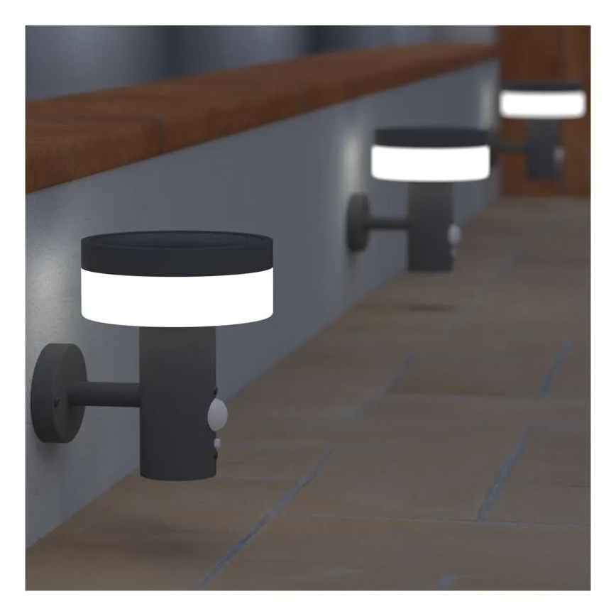 LED Solarna lampa ścienna z czujnikiem LED/2W/3,7V 1200 mAh IP44