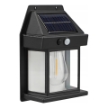 LED solarny kinkiet z czujnikiem LED/3,7V 600 mAh IP44 czarny