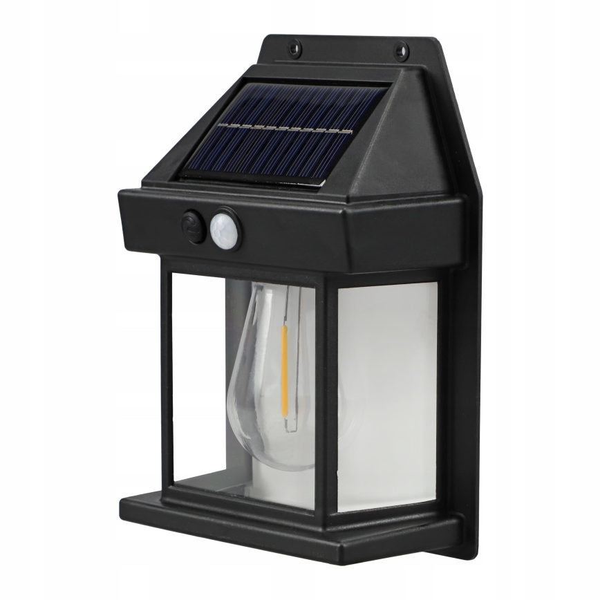 LED solarny kinkiet z czujnikiem LED/3,7V 600 mAh IP44 czarny