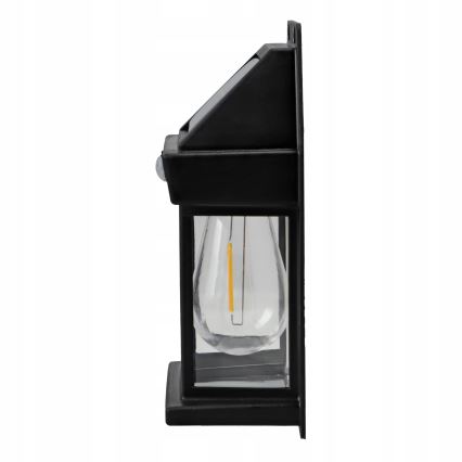LED solarny kinkiet z czujnikiem LED/3,7V 600 mAh IP44 czarny
