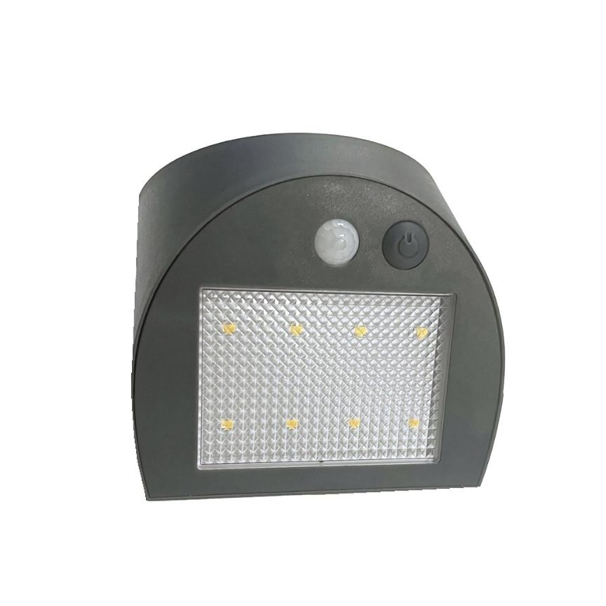 Solarny kinkiet LED z czujnikiem LED/3W/3,7V 3000/4000K 1200 mAh IP54 antracyt