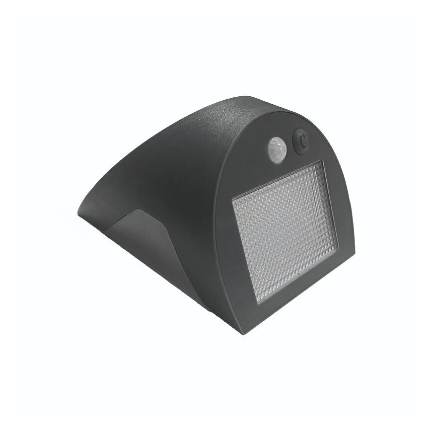 Solarny kinkiet LED z czujnikiem LED/3W/3,7V 3000/4000K 1200 mAh IP54 antracyt
