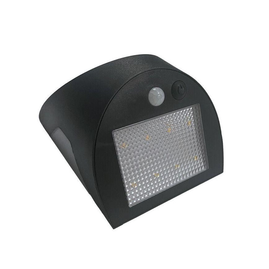 LED solarna lampa ścienna z czujnikiem LED/3W/3,7V 3000/4000K 1200 mAh IP54 czarna