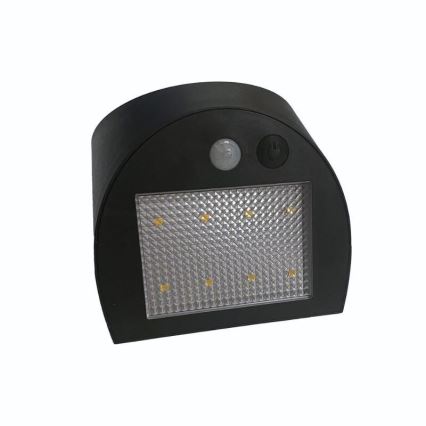 LED solarna lampa ścienna z czujnikiem LED/3W/3,7V 3000/4000K 1200 mAh IP54 czarna