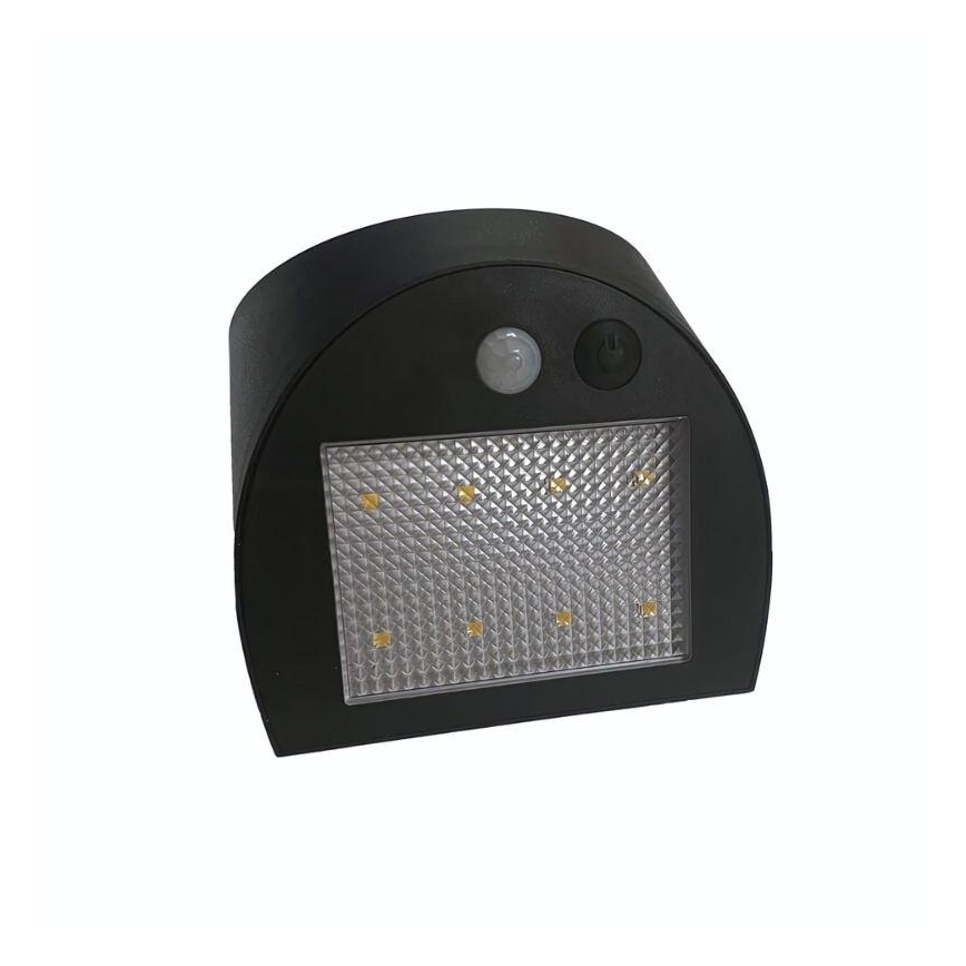 LED solarna lampa ścienna z czujnikiem LED/3W/3,7V 3000/4000K 1200 mAh IP54 czarna