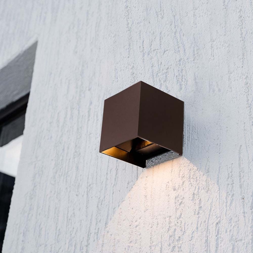LED Solarna lampa ścienna z czujnikiem LED/9W/3,7V 3000/4000/5000K 2600 mAh IP65 brązowa