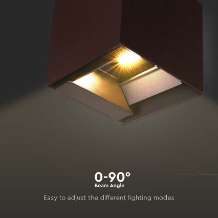 LED Solarna lampa ścienna z czujnikiem LED/9W/3,7V 3000/4000/5000K 2600 mAh IP65 brązowa