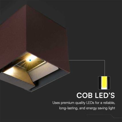 LED Solarna lampa ścienna z czujnikiem LED/9W/3,7V 3000/4000/5000K 2600 mAh IP65 brązowa