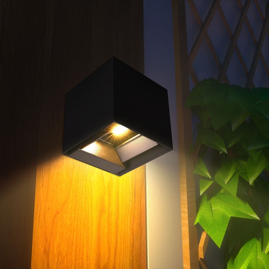 LED Solarna lampa ścienna z czujnikiem LED/9W/3,7V 3000/4000/5000K 2600 mAh IP65 czarna