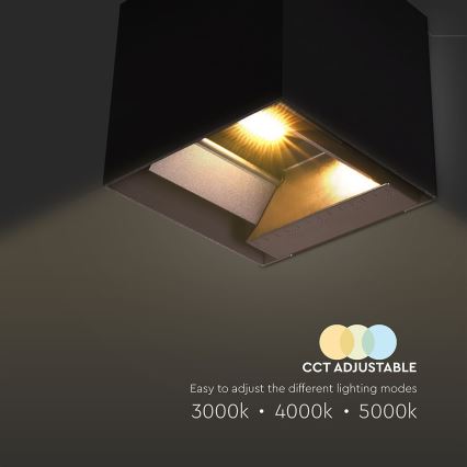 LED Solarna lampa ścienna z czujnikiem LED/9W/3,7V 3000/4000/5000K 2600 mAh IP65 czarna
