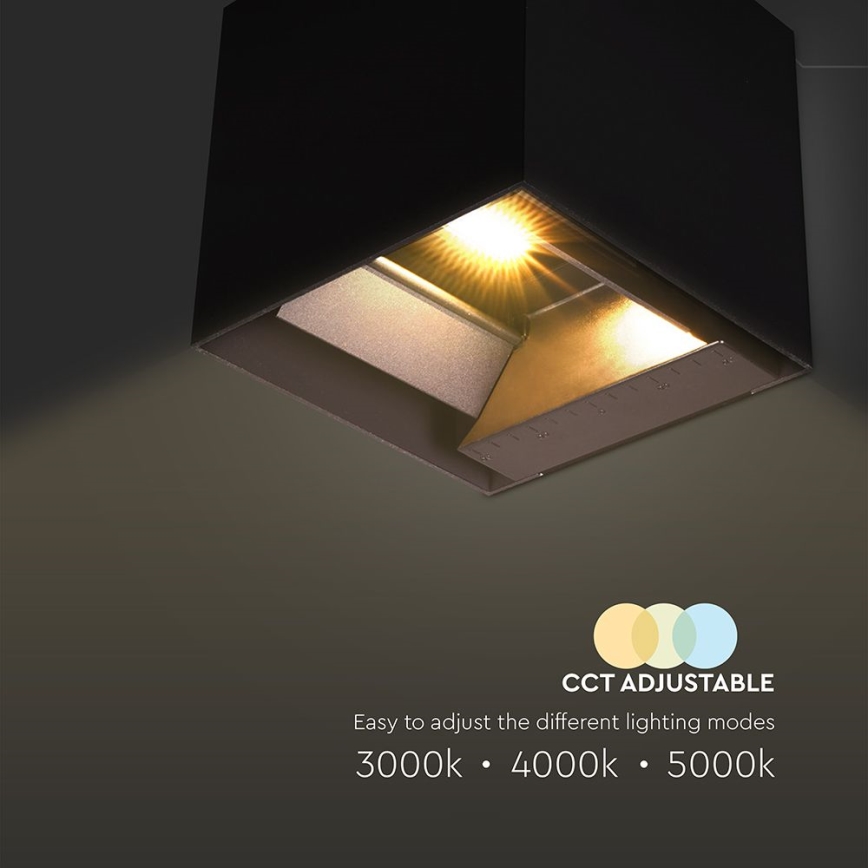 LED Solarna lampa ścienna z czujnikiem LED/9W/3,7V 3000/4000/5000K 2600 mAh IP65 czarna