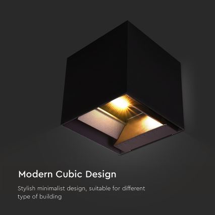LED Solarna lampa ścienna z czujnikiem LED/9W/3,7V 3000/4000/5000K 2600 mAh IP65 czarna