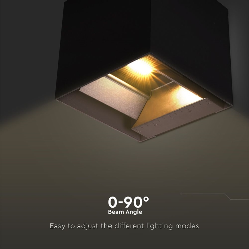LED Solarna lampa ścienna z czujnikiem LED/9W/3,7V 3000/4000/5000K 2600 mAh IP65 czarna