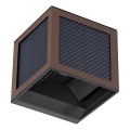 LED solarny kinkiet z czujnikiem LED/9W/3,7V 3000/4000/6000K IP65 2600 mAh brązowy
