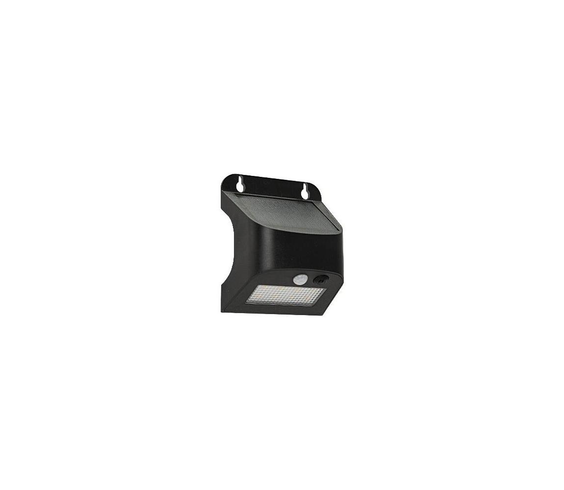 LED solarny kinkiet z czujnikiem SOLTO LED/3W/3,7V 4000K IP54 1200 mAh czarny