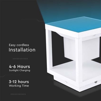 LED Solarna lampa z czujnikiem LED/2W/5,5V 3000K IP65 2600 mAh biała