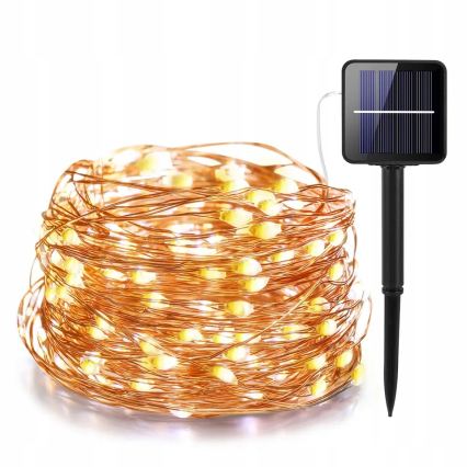LED solarny łańcuch dekoracyjny 100xLED/1,2V 800 mAh 7 m IP44 czarny