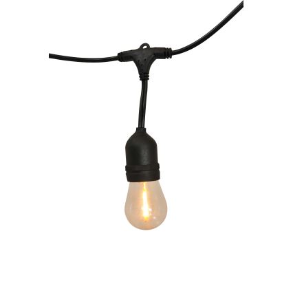 LED Ściemnialny solarny łańcuch zewnętrzny PARTY 10xE27/3,7V 1800 mAh 10 m IP44 + zdalne sterowanie
