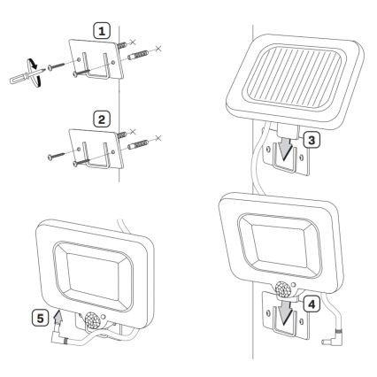 LED Solarny naświetlacz z czujnikiem DUO LED/1W/3,7V 1200 mAh IP44