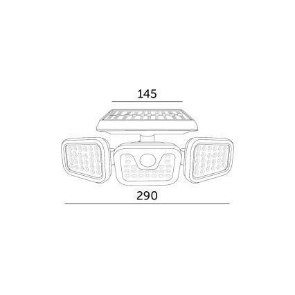 LED Solarny naświetlacz z czujnikiem LED/1,5W/3,7V 6000K IP44 2400 mAh