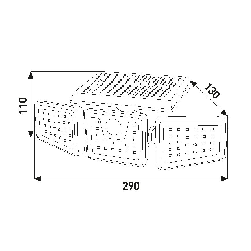 LED Solarny naświetlacz z czujnikiem LED/14W/3,7V 1800 mAh IP54