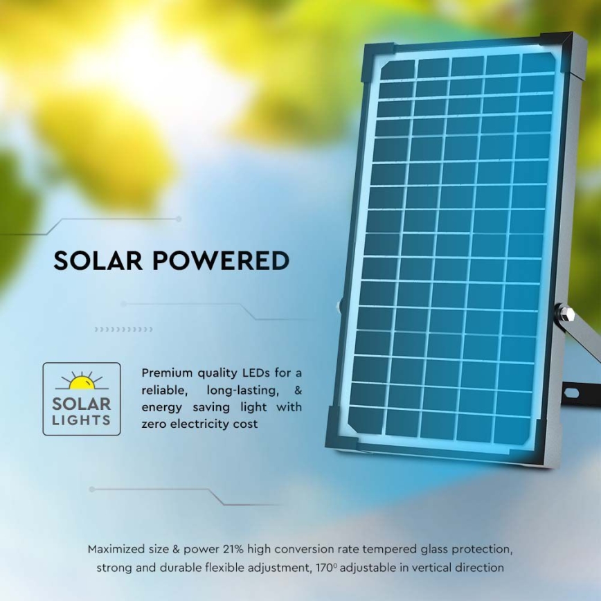 LED Solarny naświetlacz z czujnikiem LED/30W/6,4V 4000K 6000 mAh + zdalne sterowanie