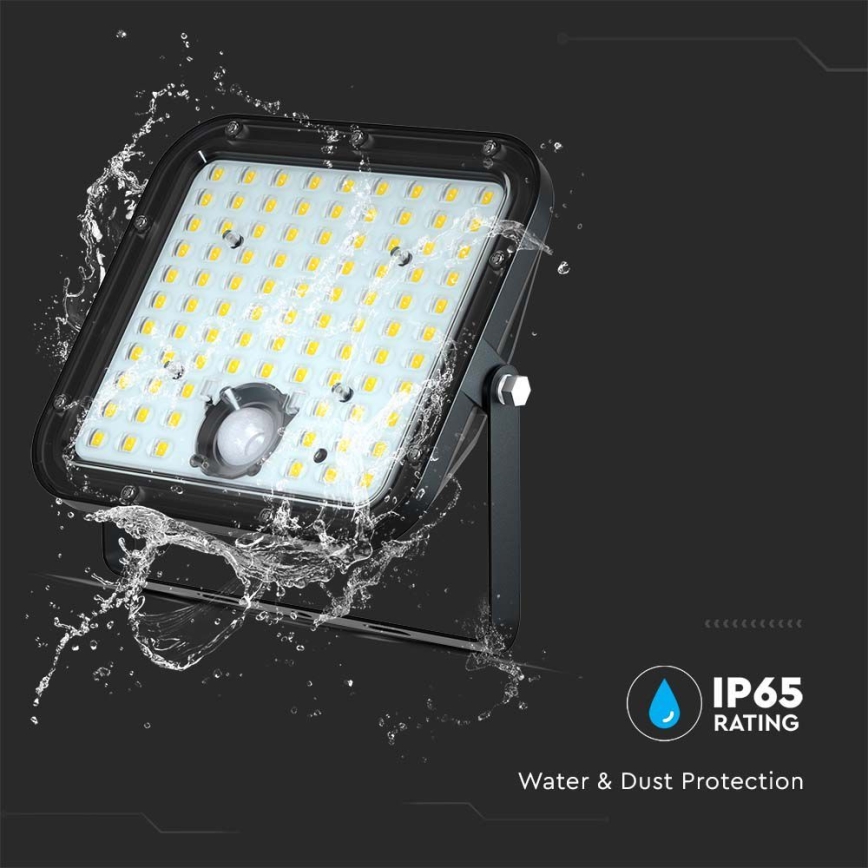 LED Solarny naświetlacz z czujnikiem LED/30W/6,4V 4000K 6000 mAh + zdalne sterowanie