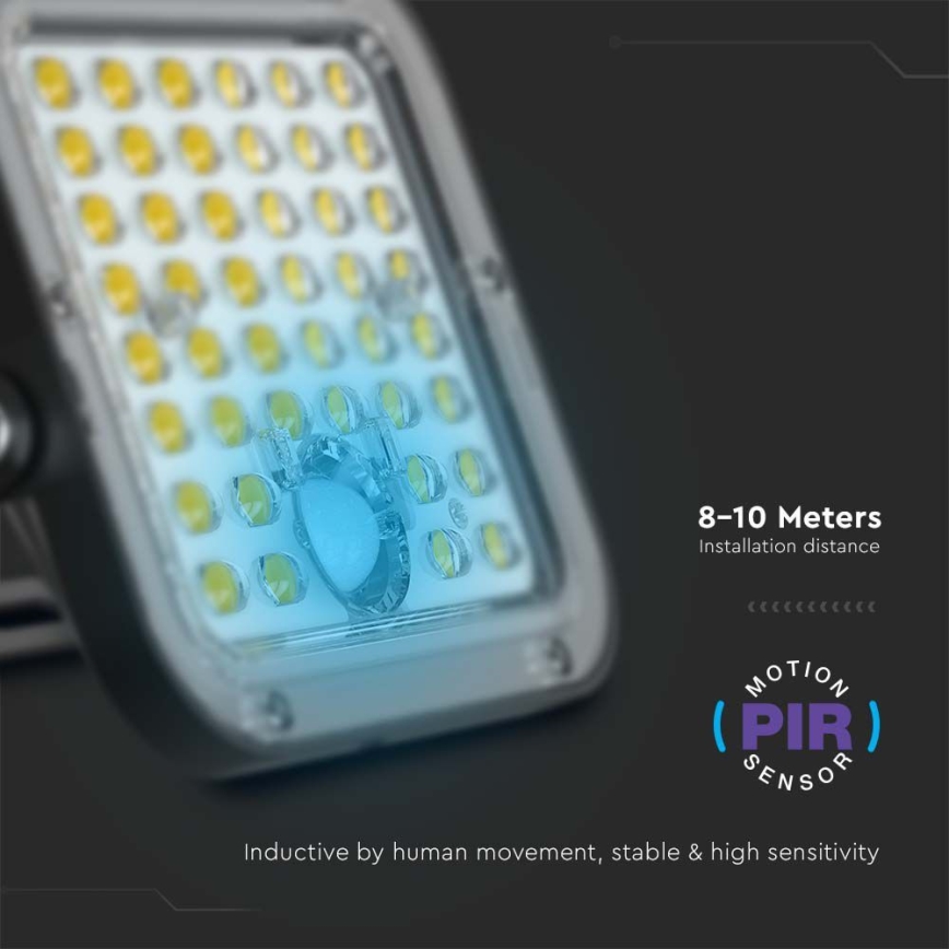 LED Solarny naświetlacz z czujnikiem LED/30W/6,4V 4000K 6000 mAh + zdalne sterowanie