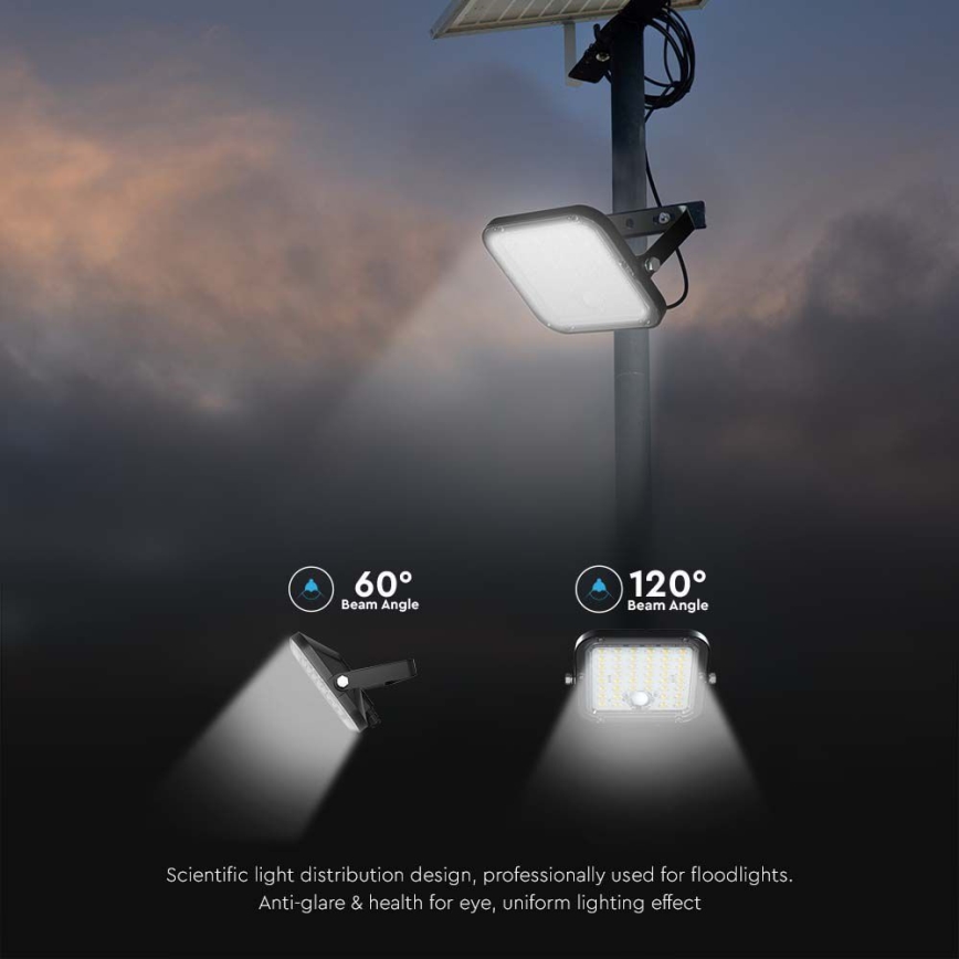 LED Solarny naświetlacz z czujnikiem LED/30W/6,4V 4000K 6000 mAh + zdalne sterowanie