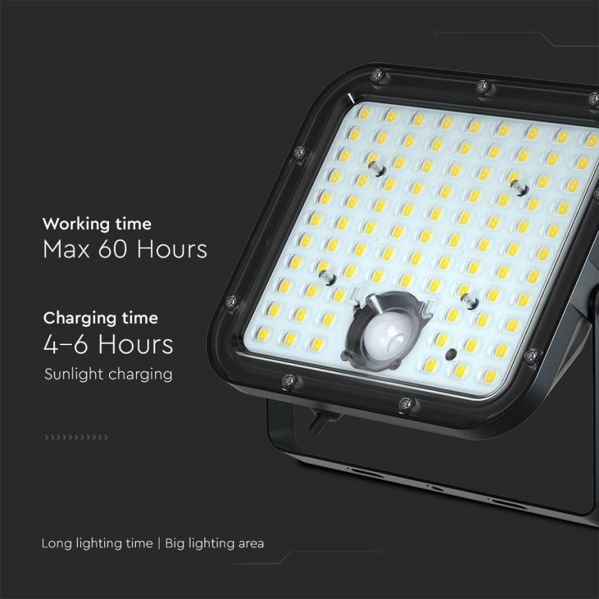 LED Solarny naświetlacz z czujnikiem LED/30W/6,4V 4000K 6000 mAh + zdalne sterowanie