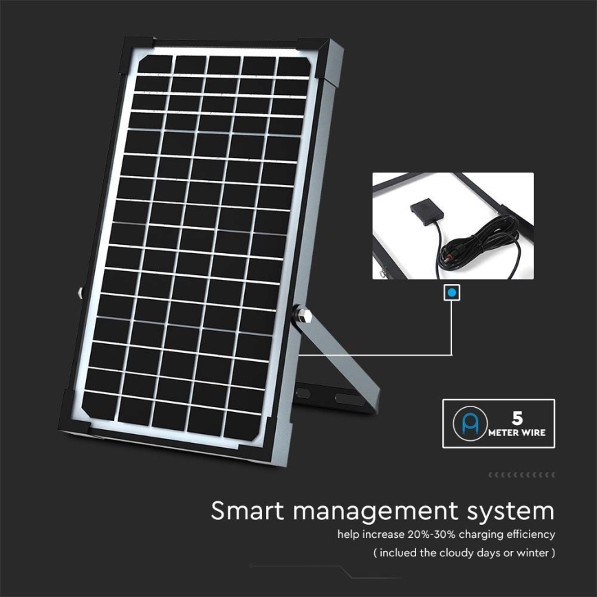 LED Solarny naświetlacz z czujnikiem LED/30W/6,4V 4000K 6000 mAh + zdalne sterowanie
