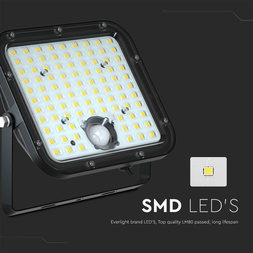 LED Solarny naświetlacz z czujnikiem LED/30W/6,4V 6400K 6000 mAh + zdalne sterowanie