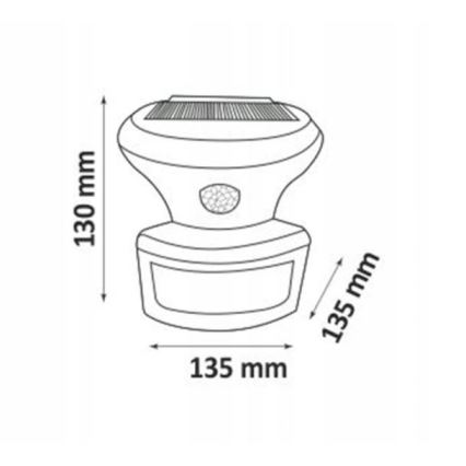 LED Solarny naświetlacz z czujnikiem LED/5W/3,7V 2000 mAh IP44
