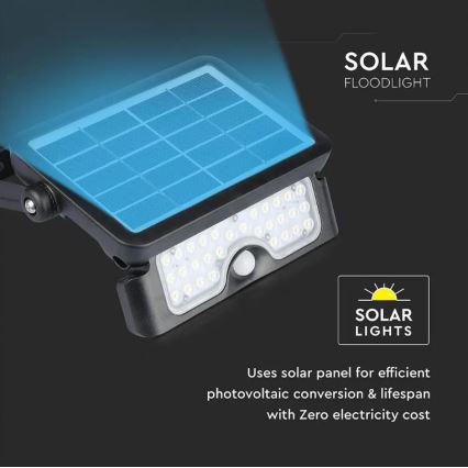 LED Solarny naświetlacz z czujnikiem LED/5W/3,7V IP65 4000K 3000 mAh