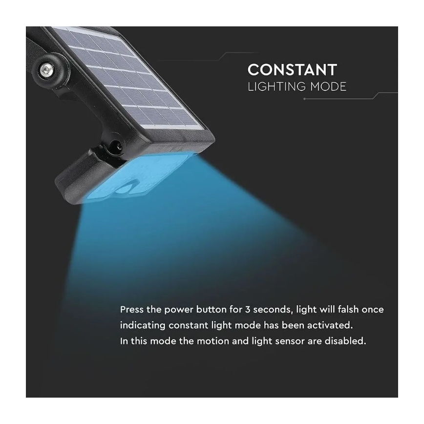 LED Solarny naświetlacz z czujnikiem LED/5W/3,7V IP65 4000K 3000 mAh
