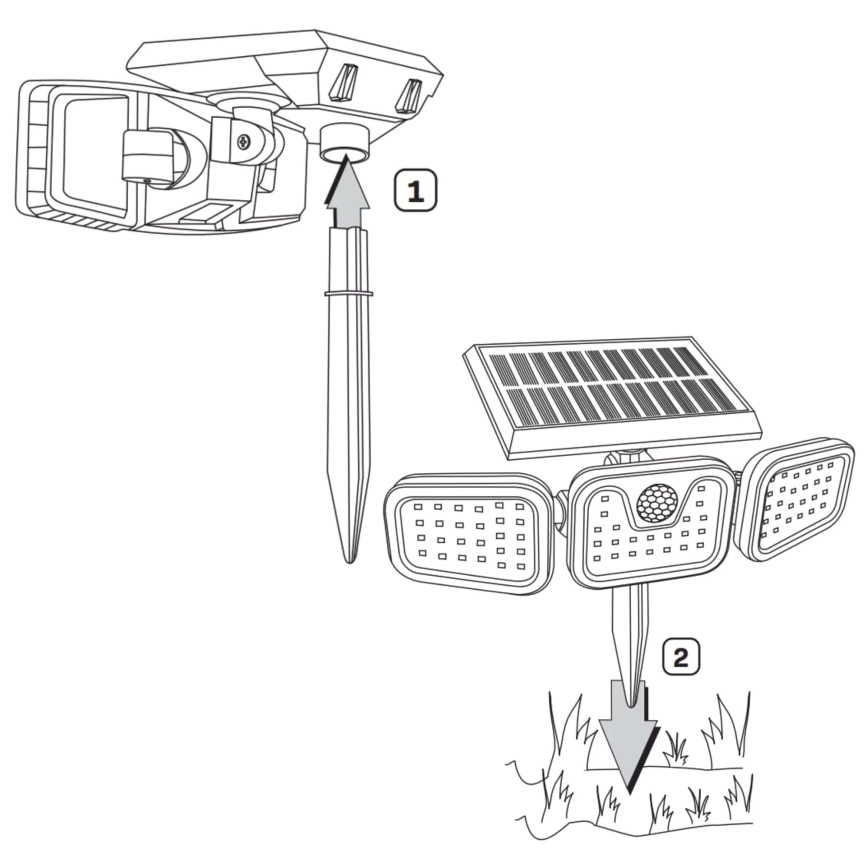 LED Solarny naświetlacz z czujnikiem TRIO LED/0,6W/3,7V 1200 mAh IP44