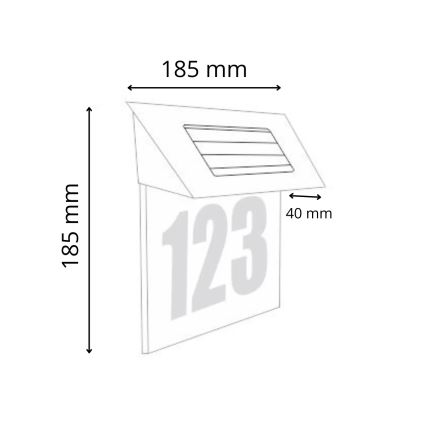 LED Solarny numer domu LED/1,2V 200 mAh IP44