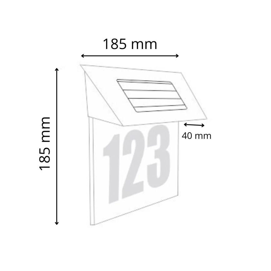 LED Solarny numer domu LED/1,2V 200 mAh IP44