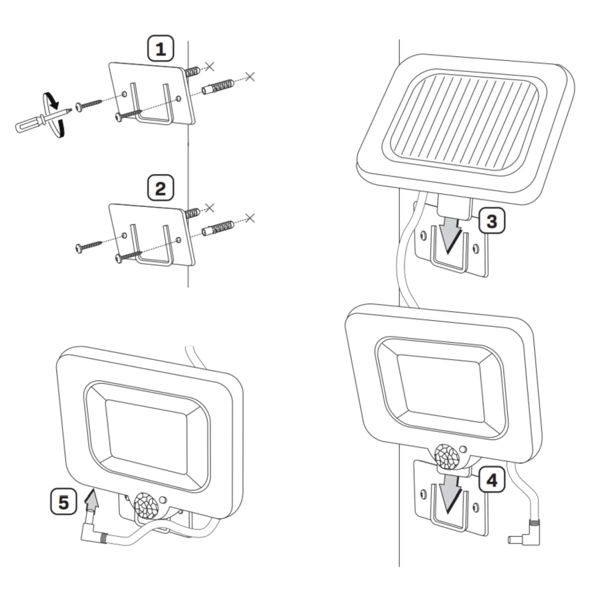 Reflektor solarny LED z czujnikiem DUO LED/1W/3,7V 1200 mAh IP44